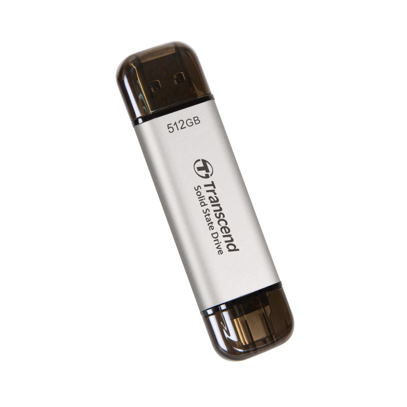 Disco externo SSD 512GB USB A y C. Plata