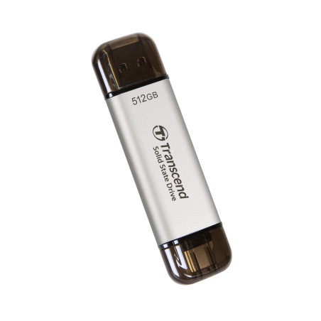 Disco externo SSD 512GB USB A y C. Plata