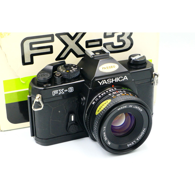 Cámara SLR Yashica FX-3 con caja y visor 90º- Artículo segunda mano
