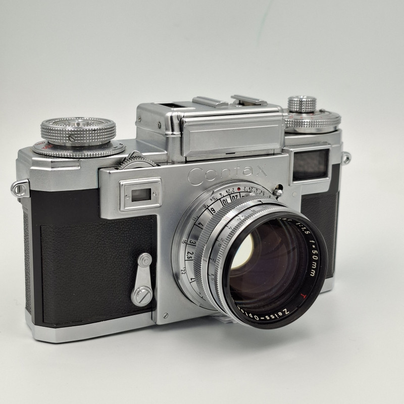 Cámara Contax IIIa "Color Dial" con objetivo Zeiss Sonnar 50mm f/1.5 - Artículo segunda mano