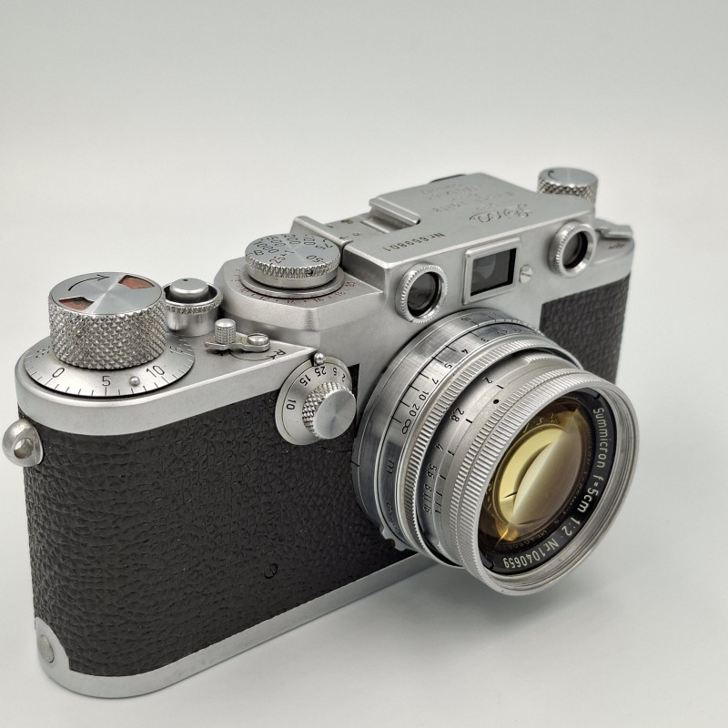 Cámara telemétrica Leica IIIf "Red Dial" (1953) con objetivo Summicron 50mm f/2 "Thorium"(1952)