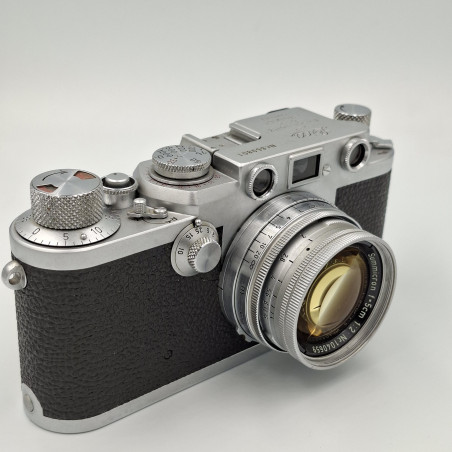 Cámara telemétrica Leica IIIf "Red Dial" (1953) con objetivo Summicron 50mm f/2 "Thorium"(1952)